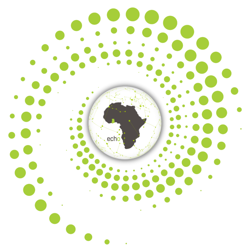 Echo's Connective World Globe Featuring Africa in Green Swirl
